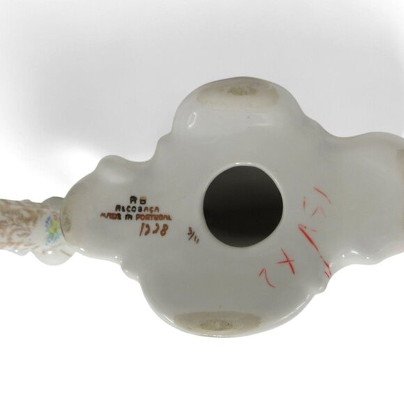 ALCOBACA Twin Arm Candle Holders PORTUGAL Set Country Scene Vintage 7.5" - Picture 9 of 11